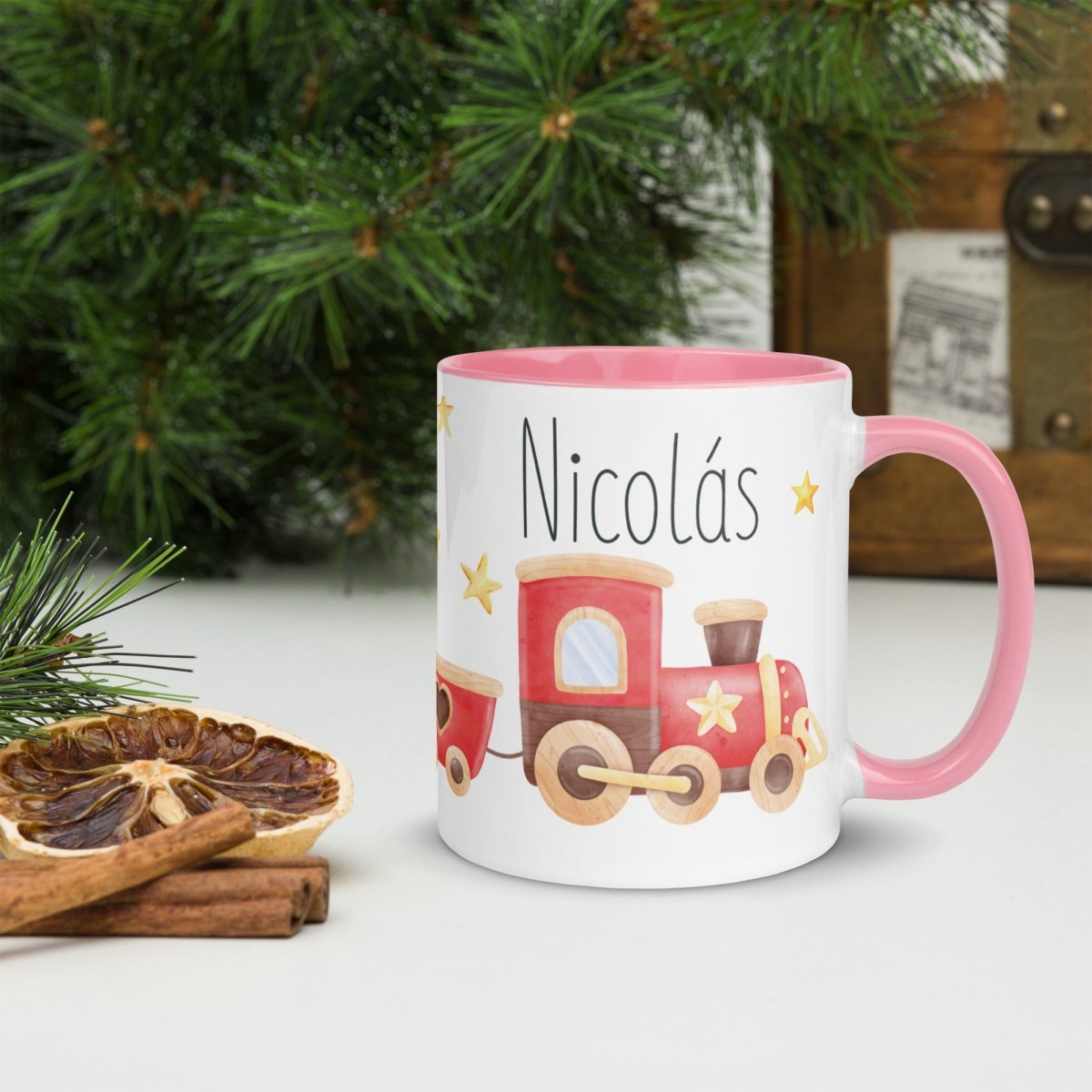 Taza Navideña Personalizada Tren Navidad Nanetes - Nanetes